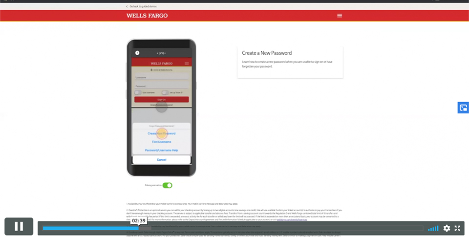 Wells Fargoでのパスワーリセットの説明