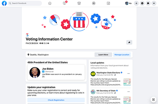 Facebook、Twitterはバイデンの勝利を示す情報を共有