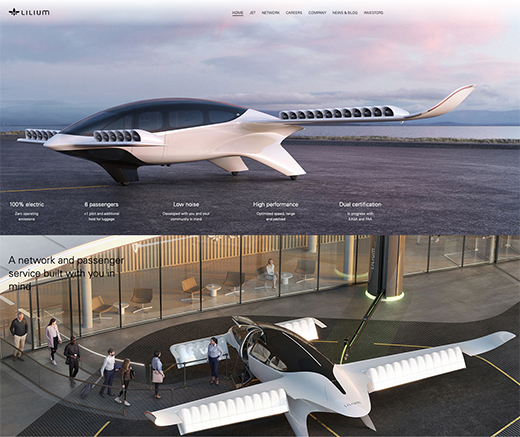 eVTOL(電動垂直離着陸航空機)のパネルディスカッションには6人乗りの空飛ぶタクシーの開発を進めるドイツのLiliumも参加。同社のサイトより