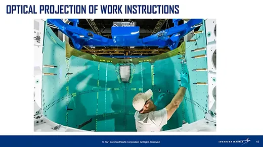 OPTICAL PROJECTION OF WORK INSTRUCTIONS